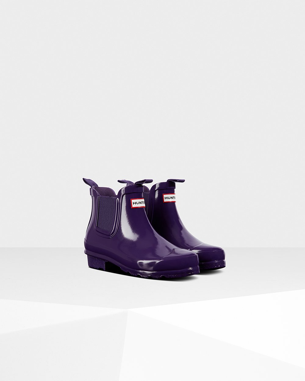 Chelsea Boots Kinderen - Hunter Original Big Gloss - Blauw Paars - 74AYSINHG